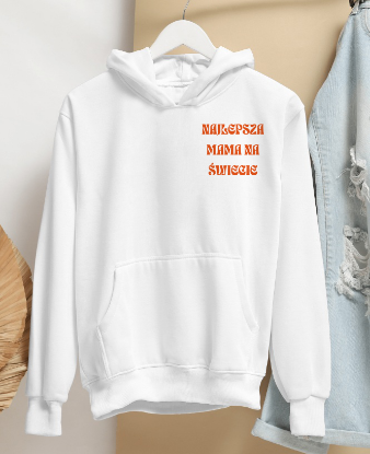 Obrazek Bluza dla mamy „Najlepsza Mama na Świecie” – biała bluza z nadrukiem