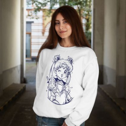 Obrazek Biała bluza damska Sailor Moon – Czarodziejka z Księżyca