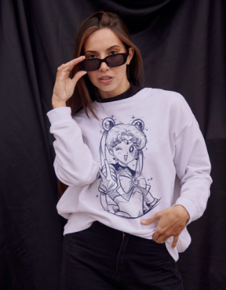 Obrazek Biała bluza damska Sailor Moon – Czarodziejka z Księżyca