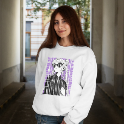 Obrazek Biała bluza damska Sailor Moon – Czarodziejka z Księżyca Korpo Fiolet