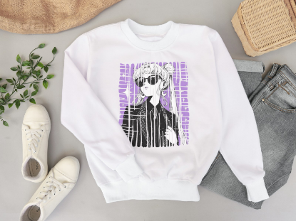 Obrazek Biała bluza damska Sailor Moon – Czarodziejka z Księżyca Korpo Fiolet