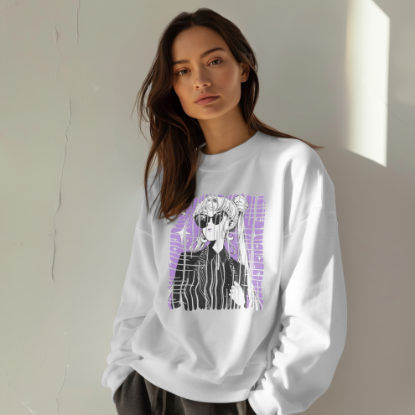 Obrazek Biała bluza damska Sailor Moon – Czarodziejka z Księżyca Korpo Fiolet