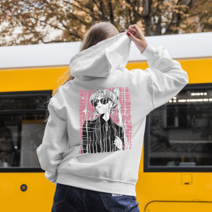 Obrazek Biała bluza z kapturem damska  Sailor Moon – Czarodziejka z Księżyca Korpo Róż