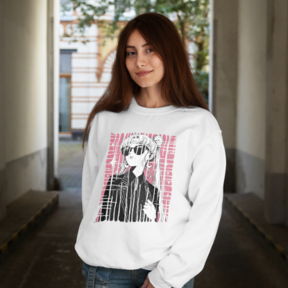 Obrazek Biała bluza damska Sailor Moon – Czarodziejka z Księżyca Korpo Róż