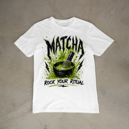 Obrazek Koszulka Matcha „Rock Your Ritual” – T-shirt z matchą