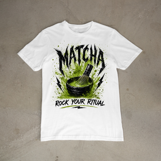 Obrazek Koszulka Matcha „Rock Your Ritual” – T-shirt z matchą