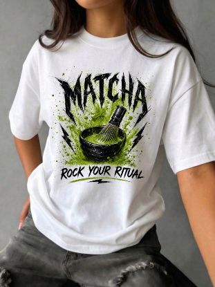 Obrazek Koszulka Matcha „Rock Your Ritual” – T-shirt z matchą