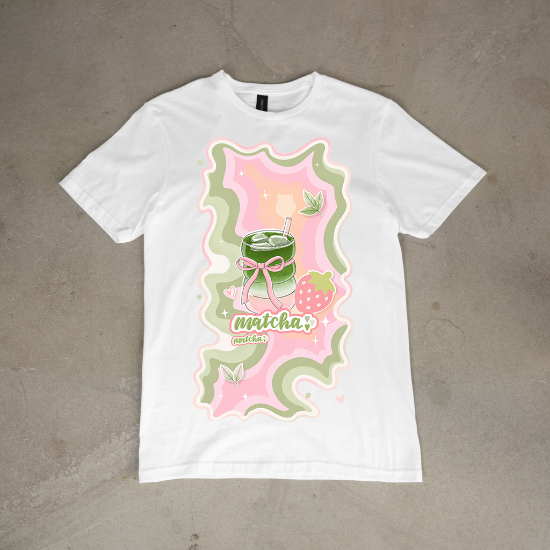 Obrazek Koszulka Matcha – pastelowy T-shirt dla miłośniczki matchy