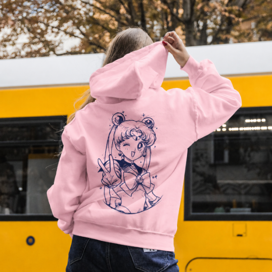 Obrazek Bluza z kapturem Sailor Moon Light Pink – Czarodziejka z Księżyca
