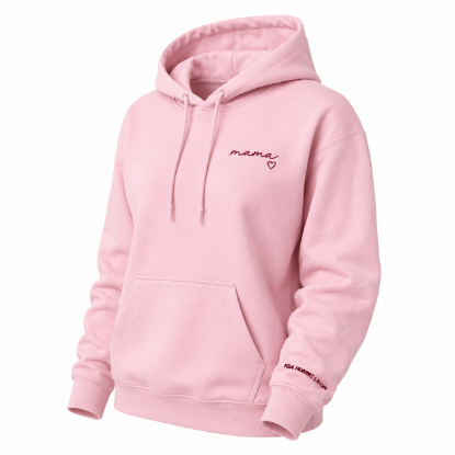 Obrazek Personalizowana bluza jasnoróżowa dla Mamy z imionami dzieci – haft MAMA z sercem