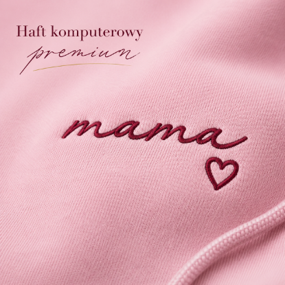 Obrazek Personalizowana bluza jasnoróżowa dla Mamy z imionami dzieci – haft MAMA z sercem