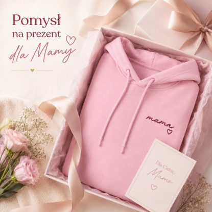 Obrazek Personalizowana bluza jasnoróżowa dla Mamy z imionami dzieci – haft MAMA z sercem