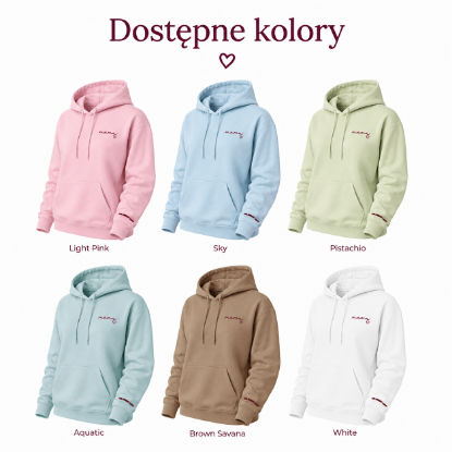Obrazek Personalizowana bluza jasnoróżowa dla Mamy z imionami dzieci – haft MAMA z sercem
