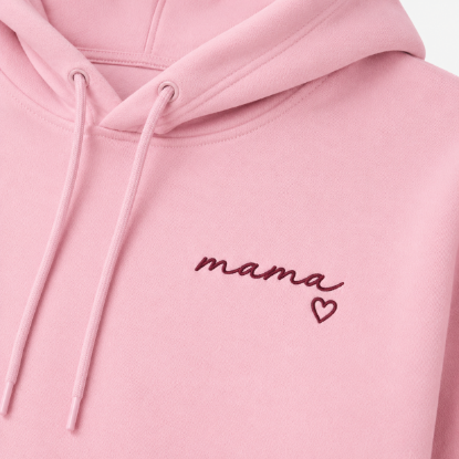 Obrazek Personalizowana bluza jasnoróżowa dla Mamy z imionami dzieci – haft MAMA z sercem