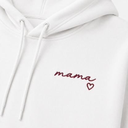 Obrazek Personalizowana bluza biała dla Mamy z imionami dzieci – haft MAMA z sercem