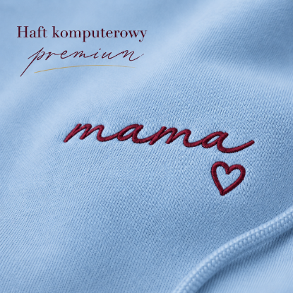 Obrazek Personalizowana bluza jasnoniebieska dla Mamy z imionami dzieci – haft MAMA z sercem