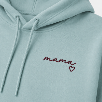 Obrazek Personalizowana bluza zielonomorska dla Mamy z imionami dzieci – haft MAMA z sercem