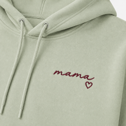 Obrazek Personalizowana bluza pistacjowa dla Mamy z imionami dzieci – haft MAMA z sercem