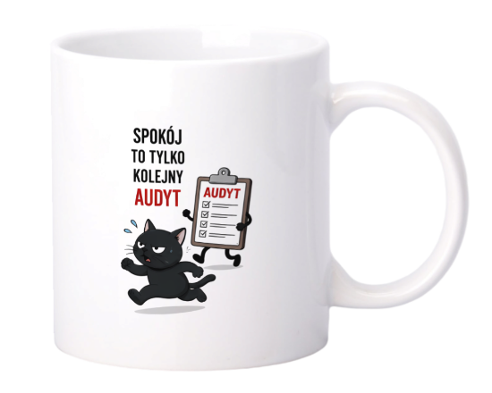 Obrazek Kubek 330 ml „Spokój to tylko kolejny audyt”