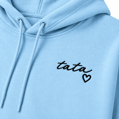 Obrazek Personalizowana jasnoniebieska bluza dla Taty z imionami dzieci – haft TATA z sercem