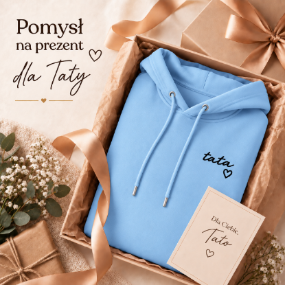 Obrazek Personalizowana jasnoniebieska bluza dla Taty z imionami dzieci – haft TATA z sercem