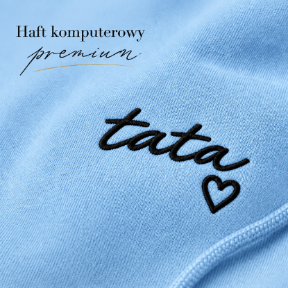 Obrazek Personalizowana jasnoniebieska bluza dla Taty z imionami dzieci – haft TATA z sercem