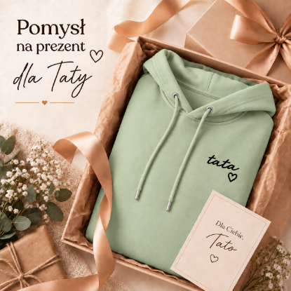 Obrazek Personalizowana pistacjowa bluza dla Taty z imionami dzieci – haft TATA z sercem